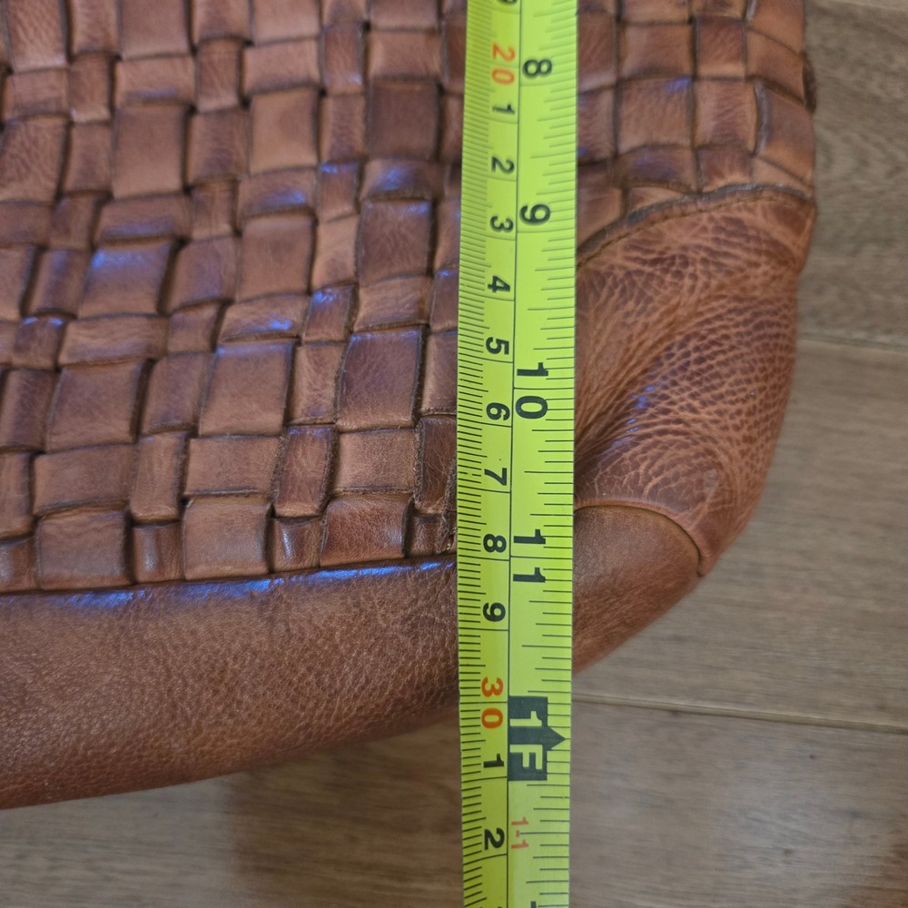 Vilenca Holland Brown Leather Woven Tote Laptop Shoulder Bag Bohemian Cottage - Picture 7 of 7